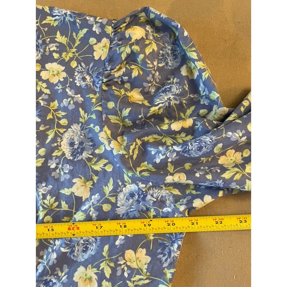 Vintage Laura Ashley 80s Dress Sz 10 Blue Cottage Garden Floral Prairie Modest - Picture 3 of 9